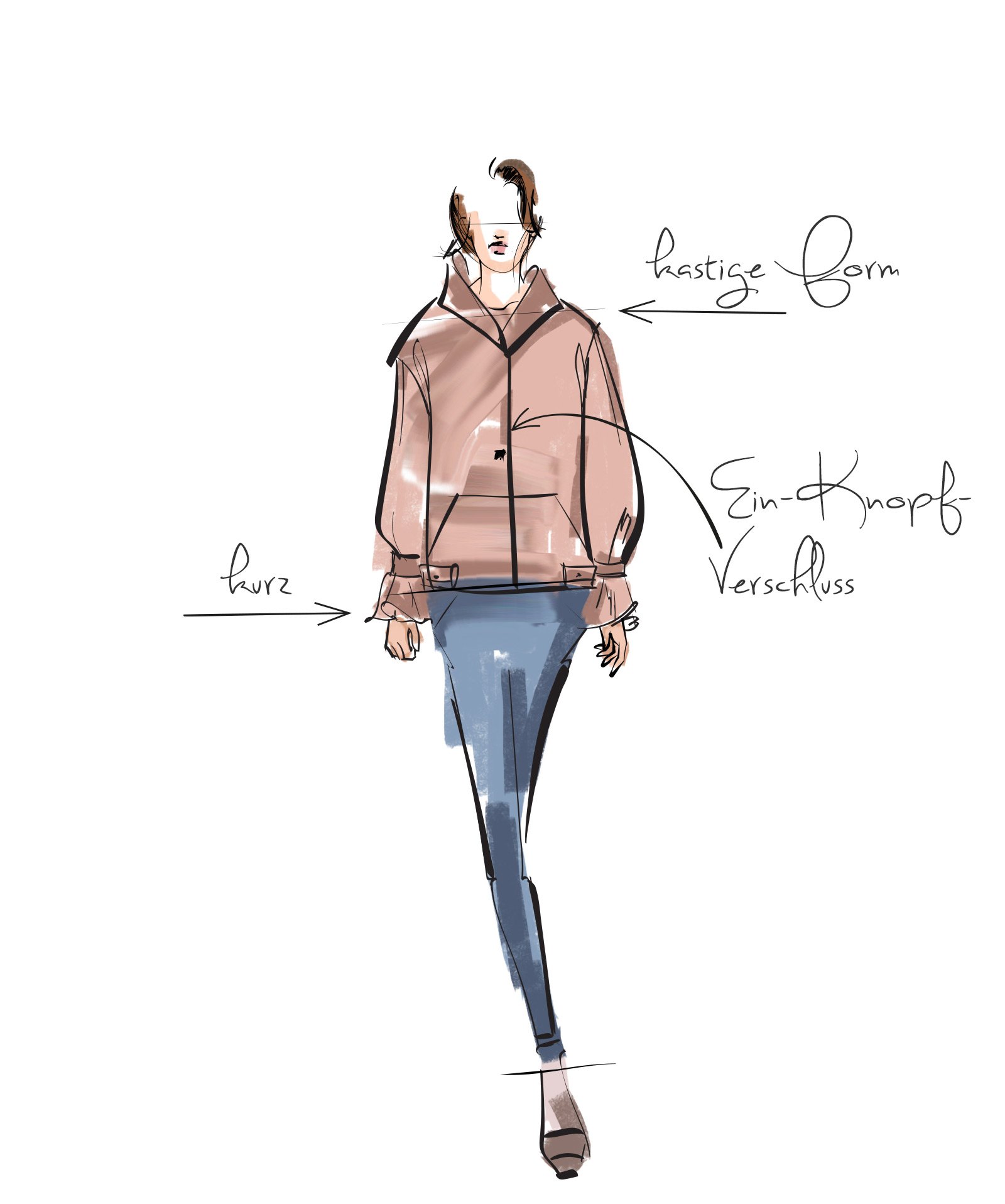 Illustration von kleiner Frau mit Winterjacke Illustration von kleiner Frau mit Winterjacke