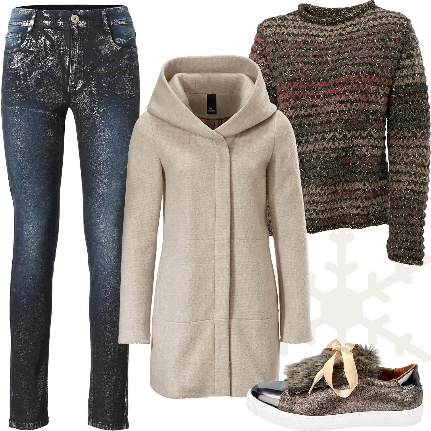 Weihnachtsmarkt-Outfit 5: Natürlich in Erdtönen und Jeans