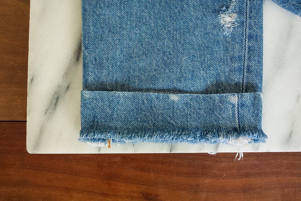 DIY Jeans - Saum als Schablone benutzen