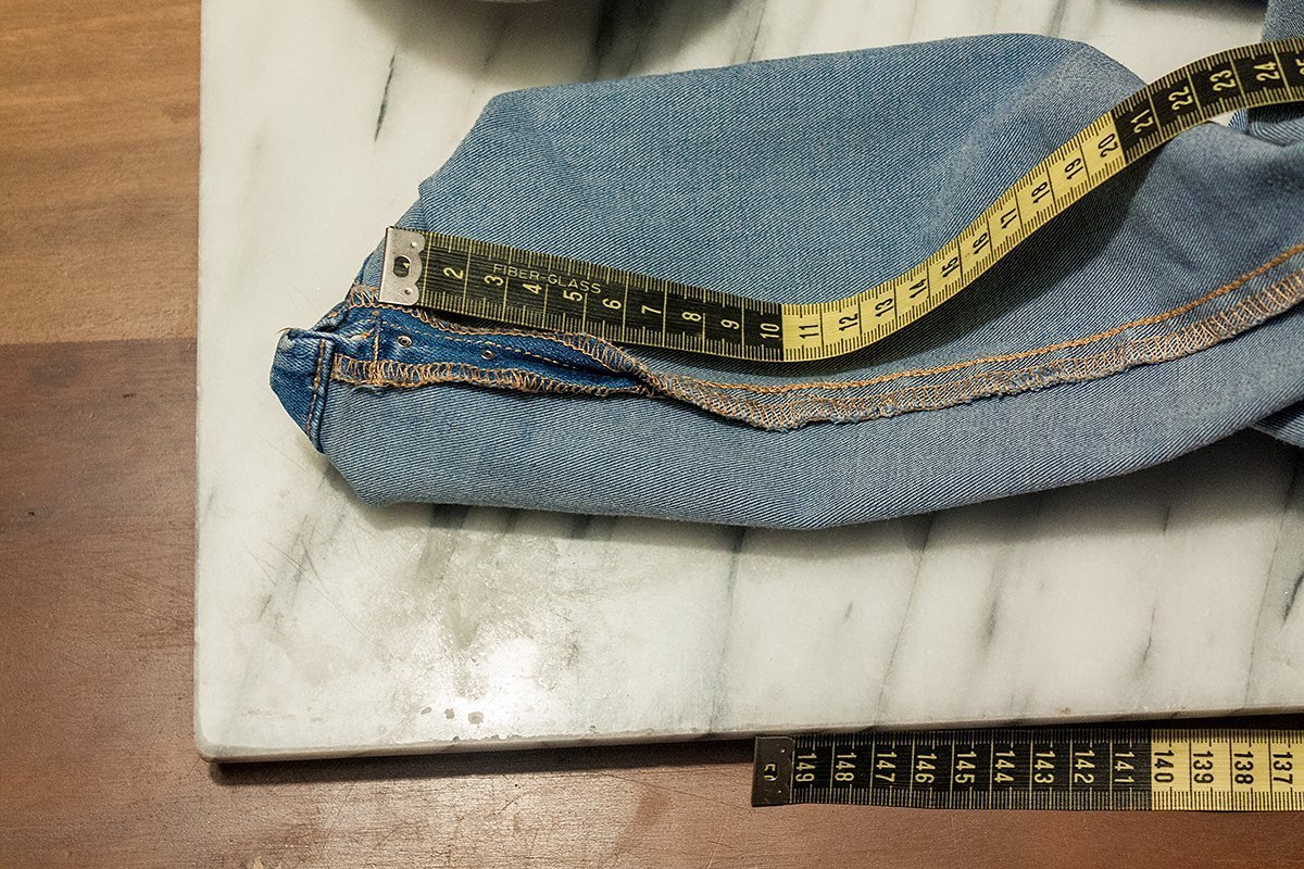 DIY Jeans: Verteilung abmessen