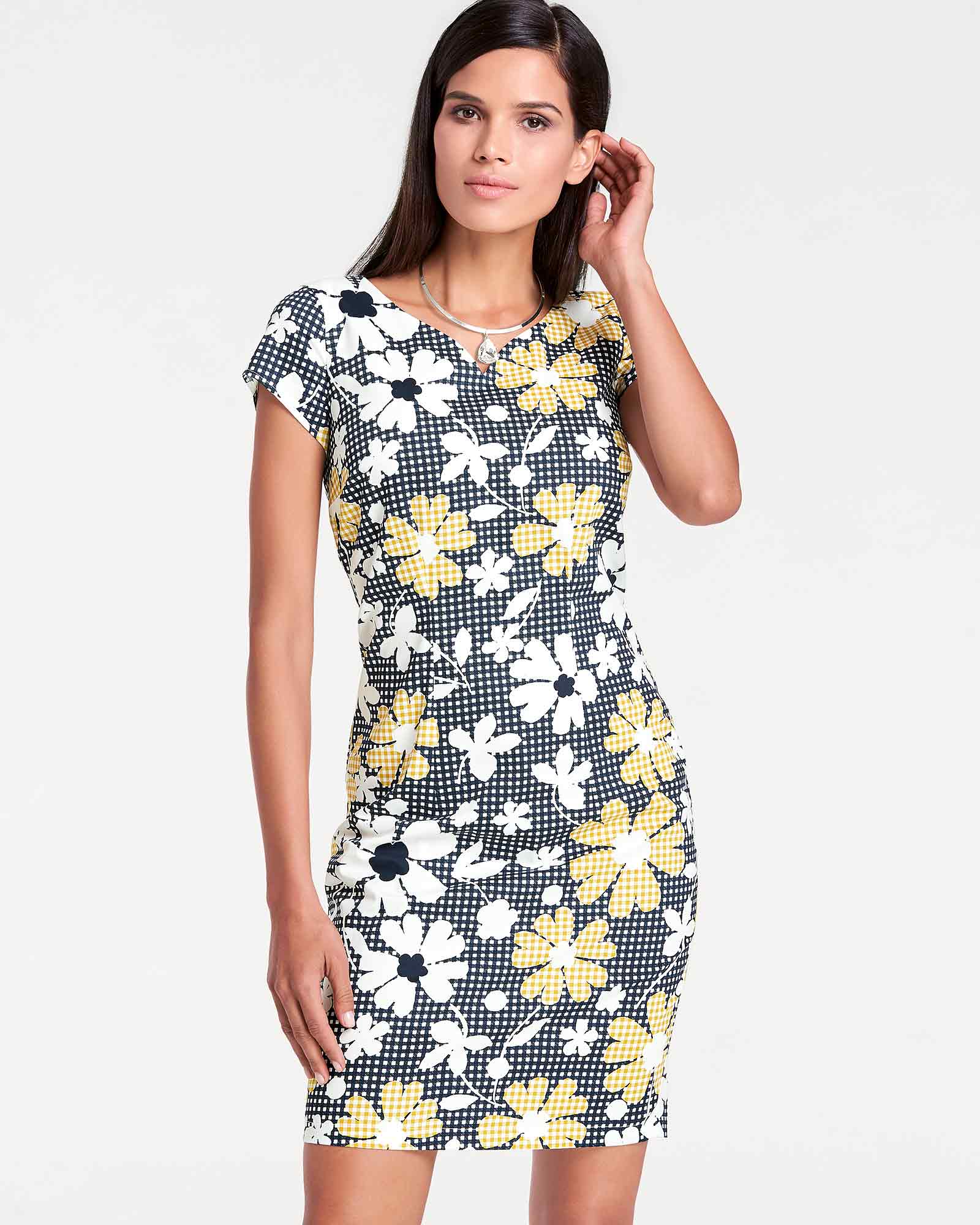 Karo Kleid Blumen