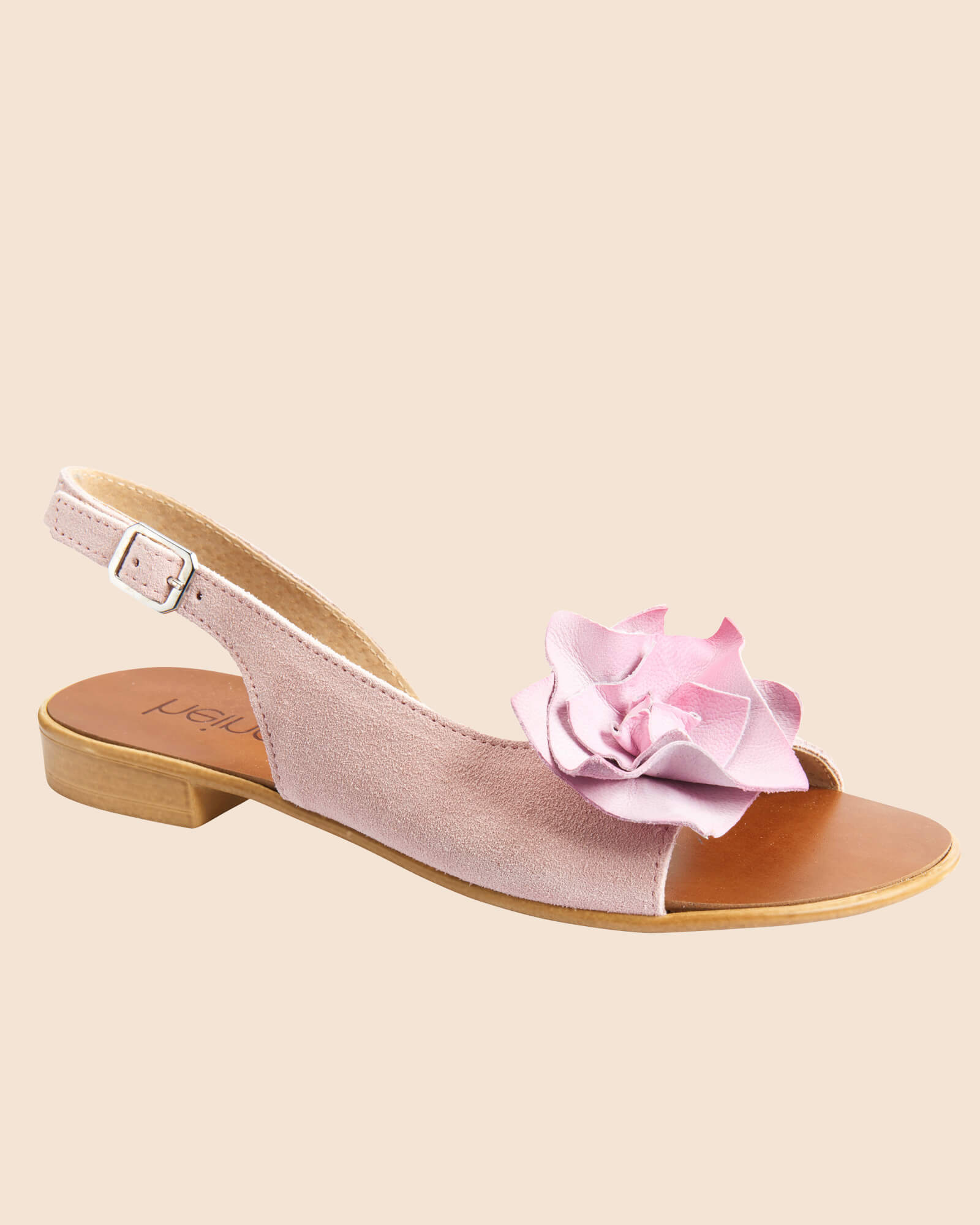 Sandalette rosé mit Blüte